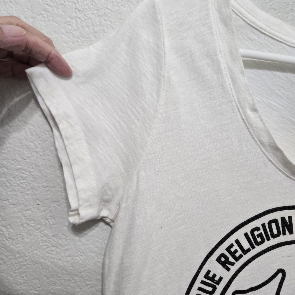 True Religion White Graphic Tee Size L - Picture 3 of 13